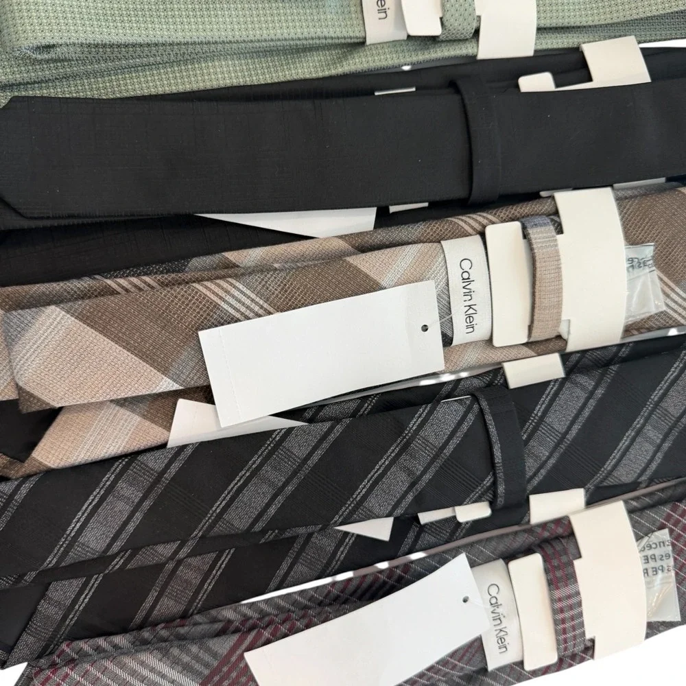 Calvin Klein Necktie Mens One Size Ties Various Colors and Patterns New lot of 5